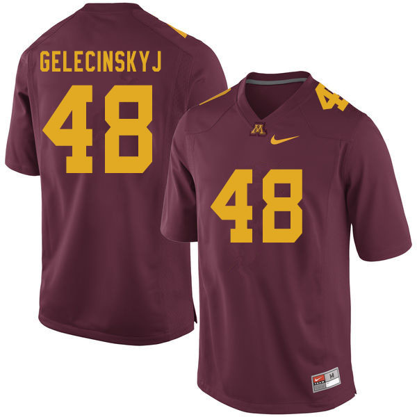 Men #48 Anders Gelecinskyj Minnesota Golden Gophers College Football Jerseys Sale-Maroon